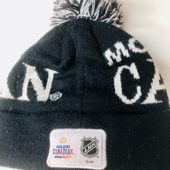 San Jose Sharks NHL Pom Beanie Hat – Molson Canadian x LNH Collab Black & White - Picture 2 of 2
